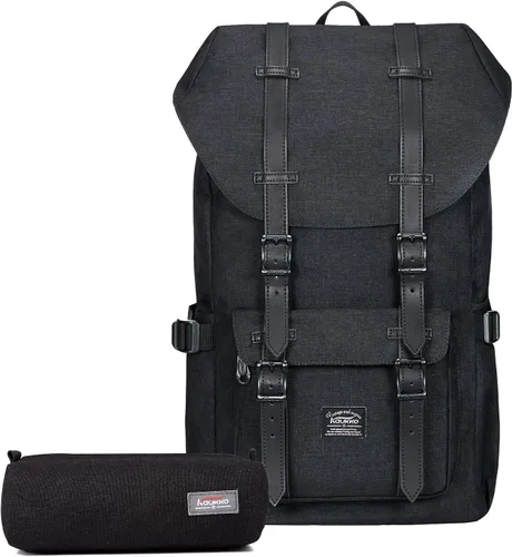 Miniatura 29 de Mochila para laptop Kaukko, senderismo y campamentos, mochila universitaria grande casual, mochila de hombro con capacidad para una laptop y Nailon