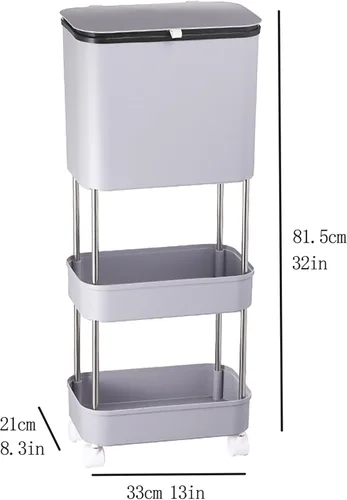 Miniatura 7 de Contenedor de compostaje para cocina, cocina, compostaje, papelera de cocina, compostador de cocina, papeleras extraíbles, cubos de basura Blanco