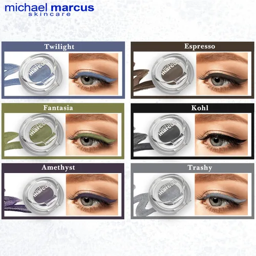 Miniatura 7 de michael marcus Delineador de ojos y pincel para pastel, 2 piezas de delineador de ojos prensado en seco activado por agua y cepillo profesional