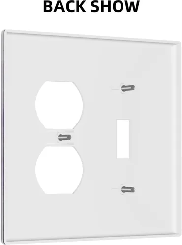 Miniatura 1145 de Placa Decorativa de Pared de Granja Rústica con Cuerno de Madera para Puerta de Granero 1 Banda Duplex Cubiertas de Toma Eléctrica Soltera