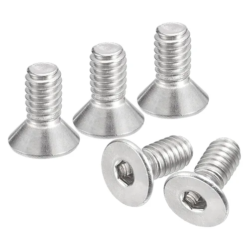 Miniatura 22 de Uxcell tornillos de cabeza avellanada plana #8-32x1-1/2, 10 unidades de tornillos de cabeza plana con rosca completa de acero inoxidable 304