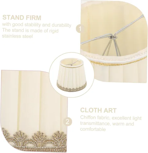 Miniatura 3 de Angoily Pantalla plisada de gasa para lámpara de repuesto, elegante accesorio para decoración de dormitorio y sala de estar, diseño suave e