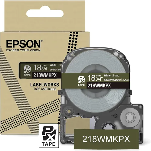 Miniatura 20 de Epson LABELWORKS 218BMBEPX - Cartucho de cinta de PET (poliéster), color negro sobre beige mate, 3/4 pulgadas de ancho, 26 pies