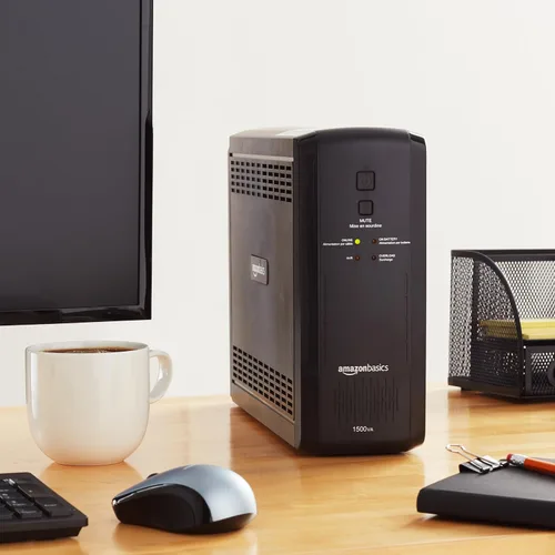 Miniatura 6 de Amazon Basics UPS - Protector contra sobretensiones y batería de reserva de 1500 VA/900 W, 10 tomas, suministro ininterrumpido interactivo de línea