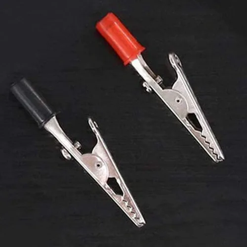 Miniatura 3 de Pinzas de cocodrilo de metal, 20 abrazaderas de prueba eléctricas con manos de plástico, kit rojo y negro
