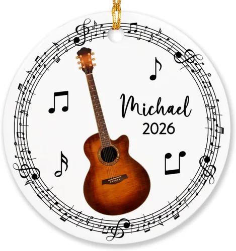 Miniatura 20 de Adorno de acordeón personalizado de Navidad, adorno de instrumento musical de acordeón para árbol de Navidad 2025, adorno de acordeón regalo