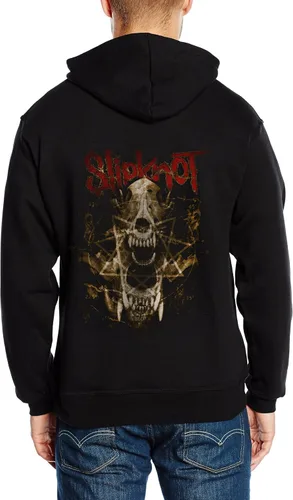 Miniatura 2 de Slipknot Sudadera con capucha con cremallera Skull Teeth para hombre, color negro