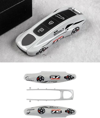 Funda para llaves Porsche Panamera 911, llavero de protección de llave de coche para Porsche Cayenne Taycan Gris