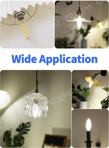 Miniatura 5 de 8W 4000K LED Candelabra Bulb Neutral White, 80W Equivalent 800 LM Dimmable E12 LED Candle Bulbs, Lengthened & Enlarged B17 Clear Glass Torpedo