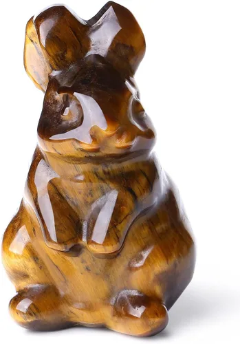 Miniatura 10 de QINJIEJIE Decoración de Pascua de 2 pulgadas, estatua de conejo de amatista, cristales de conejo, piedras curativas, piedras preciosas naturales