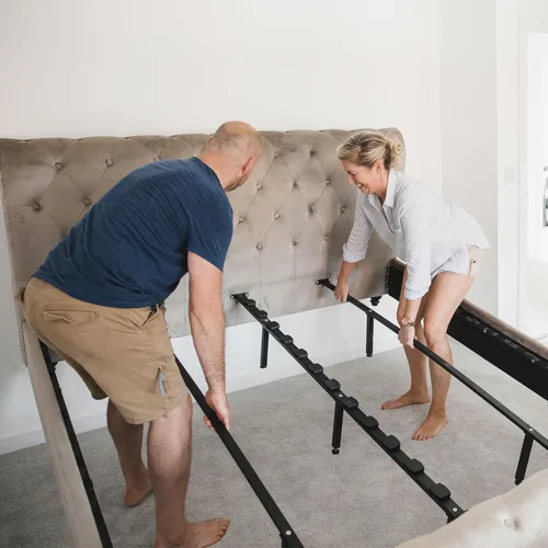 Miniatura 5 de uxcell Soporte de marco de cama de altura ajustable, patas de repuesto para riel de cama, soporte central para patas elevadoras
