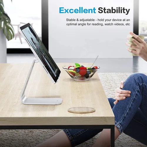 Miniatura 8 de OMOTON Soporte ajustable para tablet de escritorio, brazos más largos mejorados para una mayor estabilidad, soporte para tableta T2 con diseño hueco