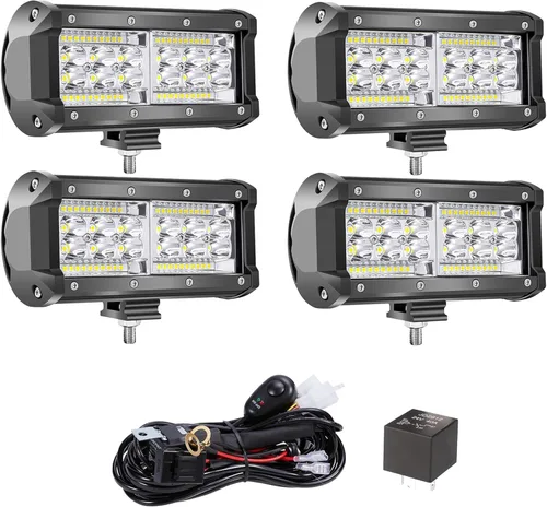 Miniatura 12 de Luces LED de trabajo, haz de inundación de 5 pulgadas de ancho para barco, módulos de luz LED marina, 120 W, 10000 lm, 12 V, 24 V, luces de escena
