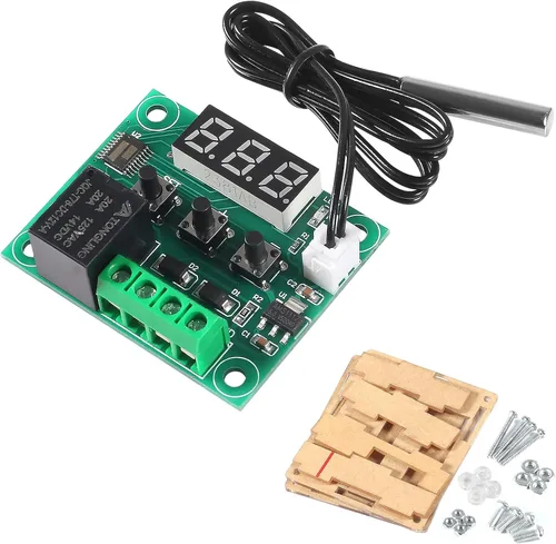 Miniatura 4 de W1209 DC 12V Tablero de controlador de temperatura digital azul pantalla digital termostato -58.0-230.0 °F Interruptor electrónico de control
