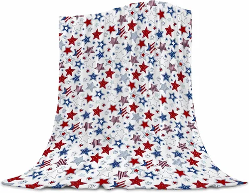 Miniatura 16 de Manta patriótica para el Día de los Caídos, manta mullida de franela de felpa mullida para el Día de la Independencia, manta de cama con bandera