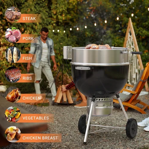 Miniatura 7 de Kit de anillo de asador Onlyfire de acero inoxidable para parrillas Weber de 22" y otras parrillas de tamaño similar