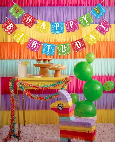 Miniatura 7 de Joy Bang Decoraciones de fiesta de cumpleaños, decoración de fiesta temática mexicana, pancarta de feliz cumpleaños del Cinco de Mayo, guirnalda