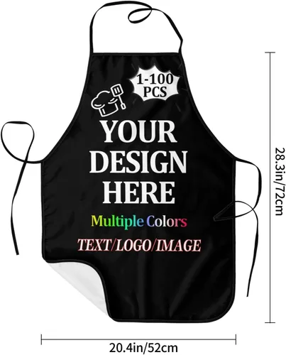 Miniatura 4 de Custom Apron 1-100 PCS For Men Women with Your Photo Text Logo Personalized Chef & Grilling Aprons For Gifts
