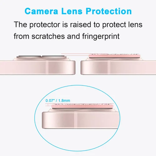 Miniatura 3 de Wisdompro [Paquete de 2] Protector de lente de cámara brillante para iPhone 13 de 6.1 pulgadas, para iPhone 13 Mini de 5.4 pulgadas, accesorios