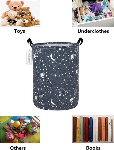 Miniatura 3 de QUEENLALA Cesta de almacenamiento grande, cesta de lavandería, baño, decoración del hogar, cesta de almacenamiento redonda plegable, para niños