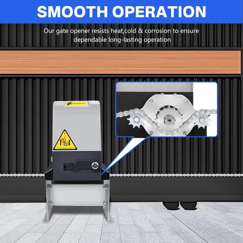 Miniatura 5 de Abridor automático de puerta corredera de 3300 libras y 550 W, control por aplicación con 4 controles remotos, kit remoto automático de motor