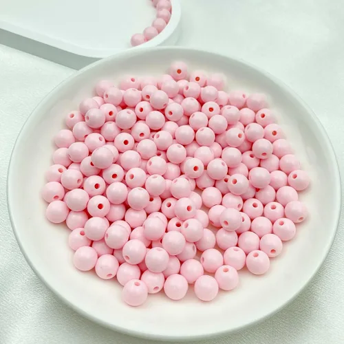 Miniatura 2 de 400 cuentas redondas de acrílico pastel de 0.315 pulgadas (0.315 in), cuentas espaciadoras de color caramelo, cuentas de resina de plástico para 306