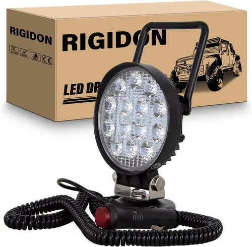 Miniatura 9 de RIGIDON Luz de trabajo LED de 4 pulgadas y 48 W con base magnética, luz cuadrada impermeable, 12 V, 24 V, iluminación todoterreno, luces antiniebla