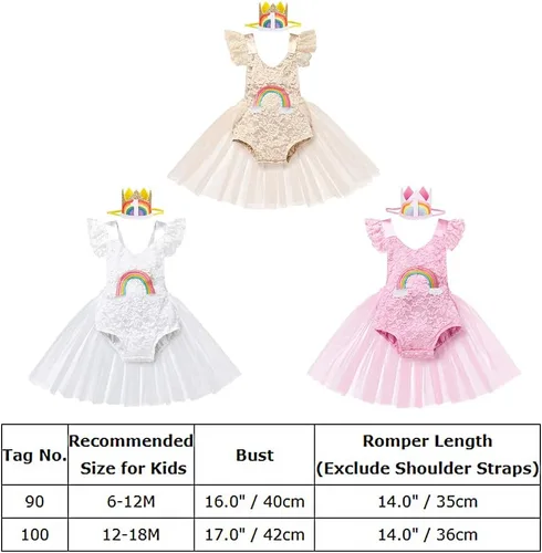 Miniatura 43 de Traje de bebé niña primer cumpleaños traje de encaje tul mameluco princesa tutú vestido de un año cumpleaños pastel Smash fotografía ropa