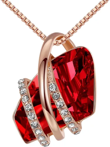 Miniatura 51 de Leafael Wish Stone - Collar con dije chapado en oro rosa de 18 quilates, con cristales de Swarovski, joyería de piedra natal, 18 pulgadas + 2