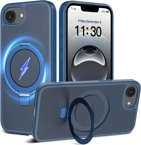 Miniatura 20 de Funda con soporte ultra magnético para iPhone 17 Pro Max [protección militar contra caídas] [compatible con MagSafe] a prueba de golpes, translúcida