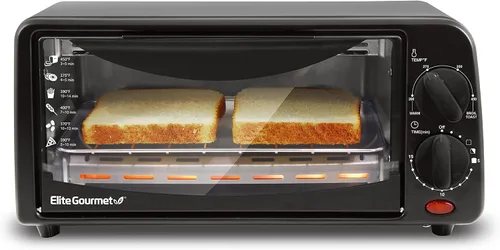 Miniatura 7 de Elite Gourmet ETO236 - Horno tostador personal compacto de 2 rebanadas para encimera con temporizador de 15 minutos y temperatura ajustable