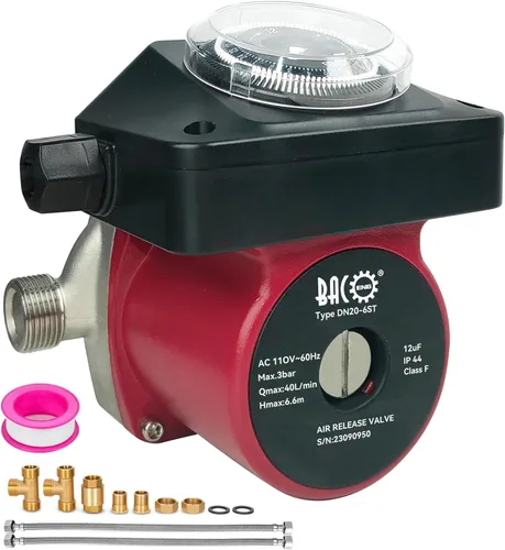 Miniatura 8 de BACOENG Bomba de recirculación de agua caliente con brida FNPT de 115 V, 1 pulgada, bomba de circulación conmutable de 3 velocidades para caldera
