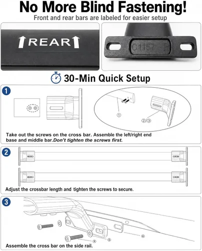 Miniatura 6 de Barras Transversales para Portaequipajes de Techo de 220 LBS Aptas para Honda CR-V CRV y CRV Sport Hybrid 2023 2024 2025 2026 Barras Transversales