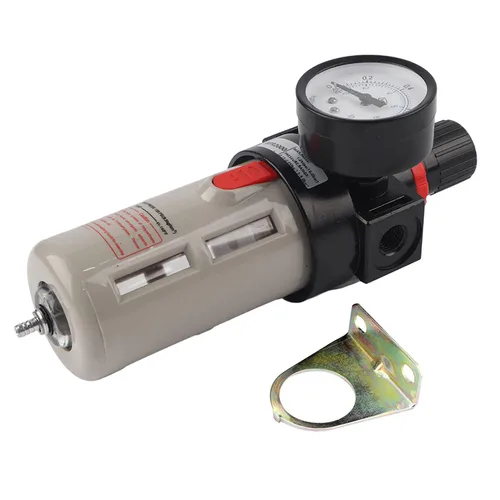 Miniatura 2 de Kadimendium Pequeño 2000 1/4in BFr 2000 Unidad de tratamiento de gas de fuente de aire Regulador de presión de filtro con indicador 26x8x8