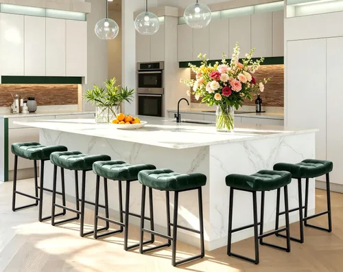 Miniatura 16 de RNKSFX Taburete de bar moderno negro para encimera de cocina sin respaldo de altura de mostrador con asiento tapizado de piel sintética y marco