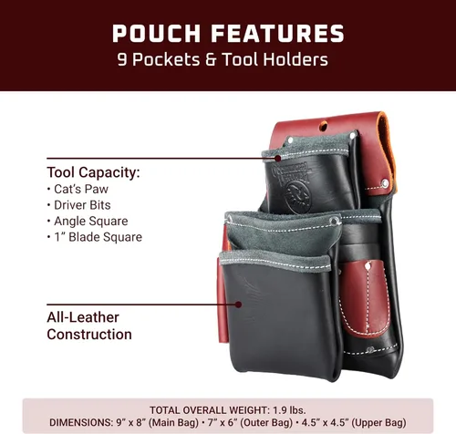 Miniatura 3 de Occidental Leather 3 Pouch Pro Fastener Bag Negro