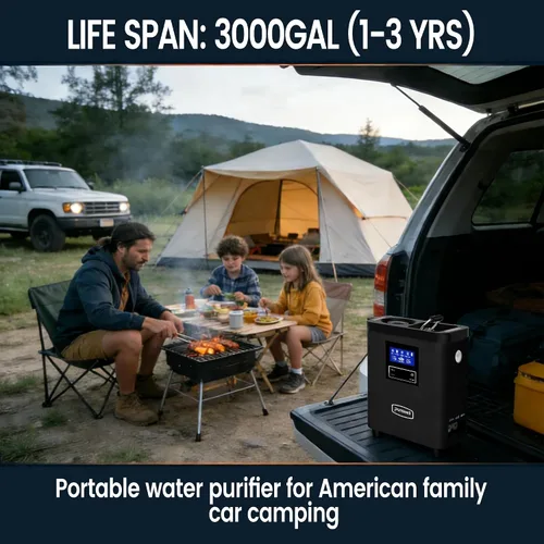 Miniatura 4 de Purewell® K8680 RO Sistema purificador de agua, 10 etapas RV portátil de filtración de agua de supervivencia con UV, tasa de desalinización alcanza