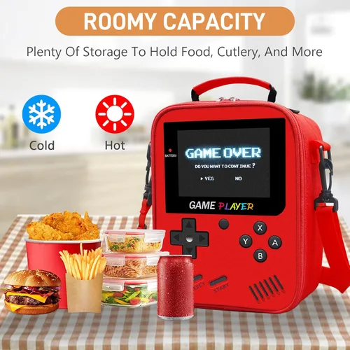 Miniatura 3 de Lonchera para niños para la escuela, bolsa de almuerzo para niños gamers para niños y niñas, lonchera aislada para videojuegos impermeable a prueba