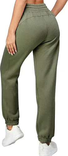 Miniatura 24 de IUUI Pantalones deportivos de cintura alta para mujer, con bolsillos, de algodón, holgados, atléticos