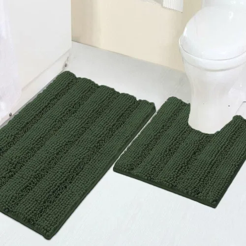 Miniatura 162 de Turquoize Alfombras de Baño de Chenilla Peludas Alfombra de Baño Antideslizante Gruesas Alfombras Peludas para Baño Chenilla Juego de Alfombra
