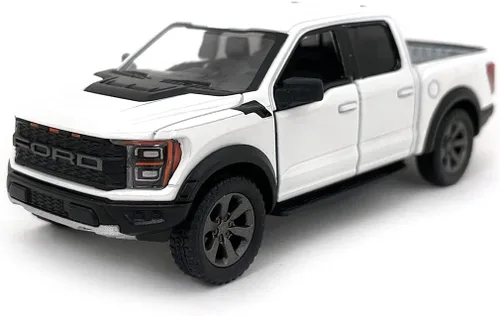 Miniatura 5 de KiNSMART SetOf4 2022 Ford F-150 Raptor - Camión de juguete a escala 1:46 de 5 pulgadas, modelo fundido a presión, negro, blanco, rojo, azul