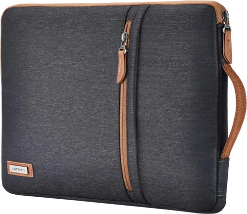Miniatura 8 de LONMEN Funda para portátil de 15,6 pulgadas, resistente al agua, con asa para Flex 4/Yoga 720/Ideapad 330 321S Laptop/ThinkPad P1/HP Envy x360 Gris