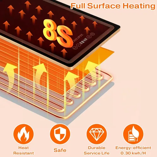 Miniatura 7 de Bandeja de calentamiento eléctrica para bufés de fiesta (51 x 12 pulgadas) Tapete de calentamiento de alimentos con 12 ajustes de temperatura