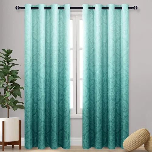 Miniatura 72 de DWCN - Cortinas blackout para dormitorio, diseño de damasco con aislamiento térmico y ojales, para sala de estar, juego de 2 paneles de cortina Gris