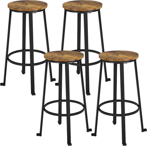Miniatura 10 de Yaheetech Juego de 2 taburetes de bar de 29.5 pulgadas de altura de bar, sillas de bar altas industriales, taburetes redondos sin espalda con patas