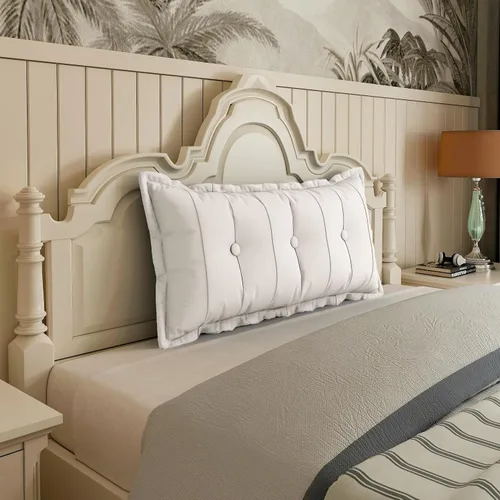 Miniatura 25 de Johnear Almohada Grande para Cabecero de Algodón y Lino, Cojín para Cama Diurna, Respaldo, Almohada Cilíndrica de Soporte y Posicionamiento