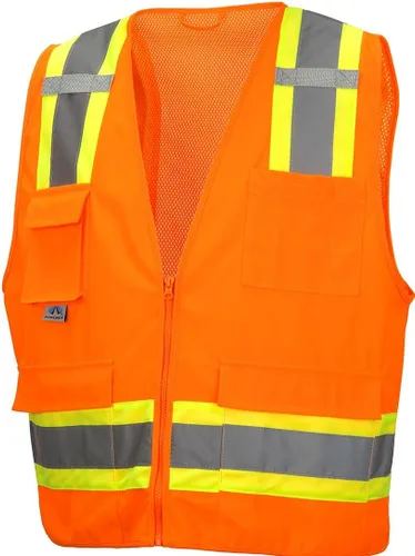Miniatura 6 de Pyramex Class 2 Surveyor's Safety Vest with 6 Pockets, Hi-Vis Lime, 4XL verde lima (Hi Vis Lime)