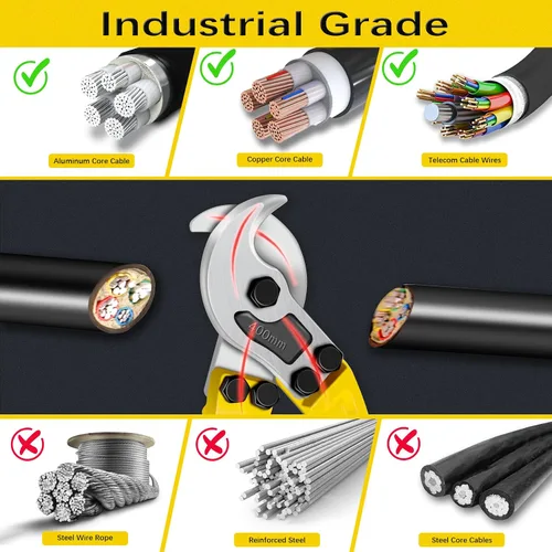 Miniatura 5 de AUPREX Cortador de cable resistente de 18 pulgadas con mango largo, cortador de cable de acero al carbono endurecido para cable de aluminio, alambre
