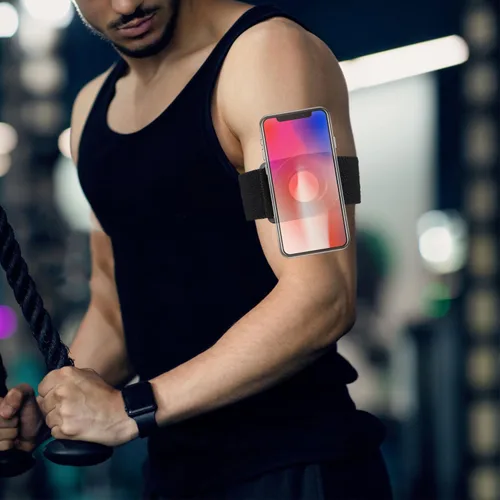 Miniatura 5 de Soporte magnético para teléfono para correr para iPhone, brazalete giratorio de 360°, fuerte adaptabilidad, entrenamiento, ciclismo, deportes