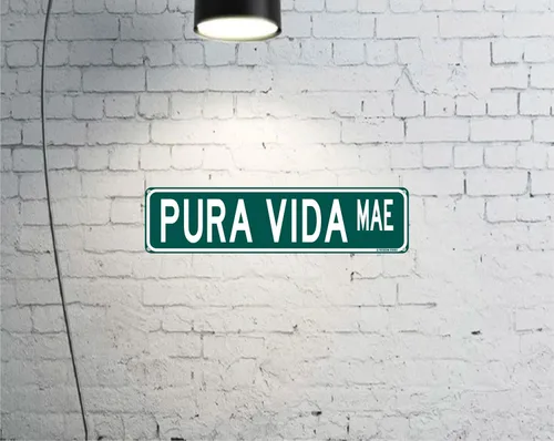 Miniatura 3 de Pura Vida Mae - Letrero de calle con tema de Costa Rica, de 16 x 4 pulgadas, divertido letrero de hojalata para surfistas de playa, tema de Tico